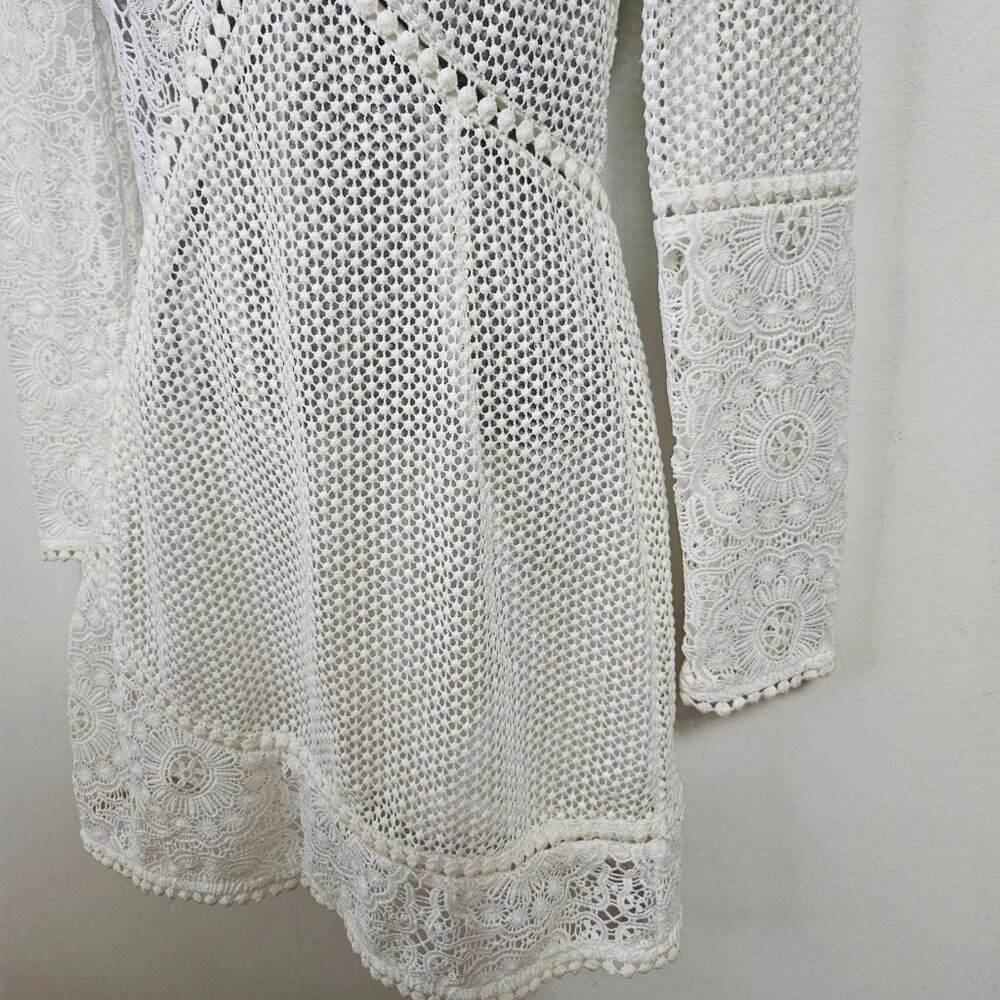 Zimmermann Anais Guipure Lace Mini Dress XS Open Back White - Picture 6 of 14